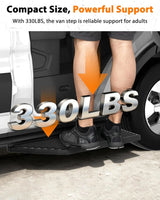 Running Board Fits for Ford Transit 150, 250, 350, Aluminum Rear Side Steps for Van No-Drilling Required-9